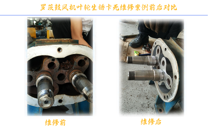 羅茨風(fēng)機(jī)維修前后對(duì)比