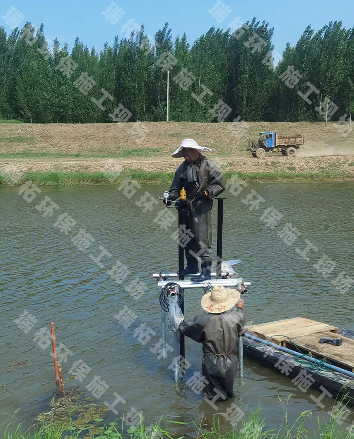 沉水風機河道增氧工程施工現場實拍